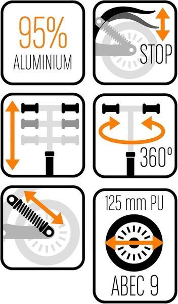 Регульований двопідвісний самокат Stamp Skids Control 125 мм з амортизаторами та додатковим контролем JB325001 фото