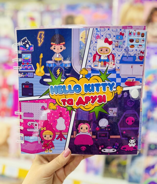 Развивающая книга альбом липучки ТОКА БОКА Hello Kitty и друзья