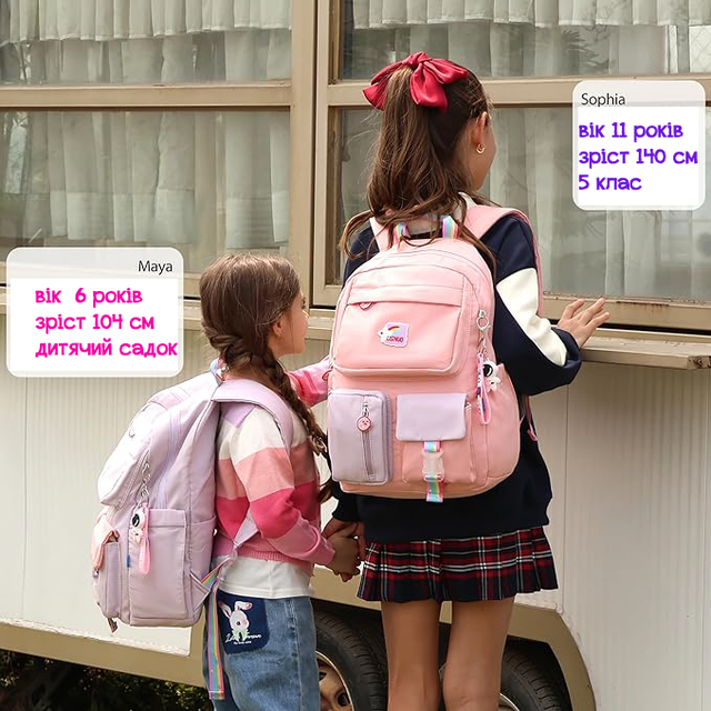 Рюкзак школьный LISINUO Kids Backpacks розовый девичий для путешествий и прогулок Рюкзак школьный LISINUO Kids Backpacks розовый девичий для путешествий и прогулок