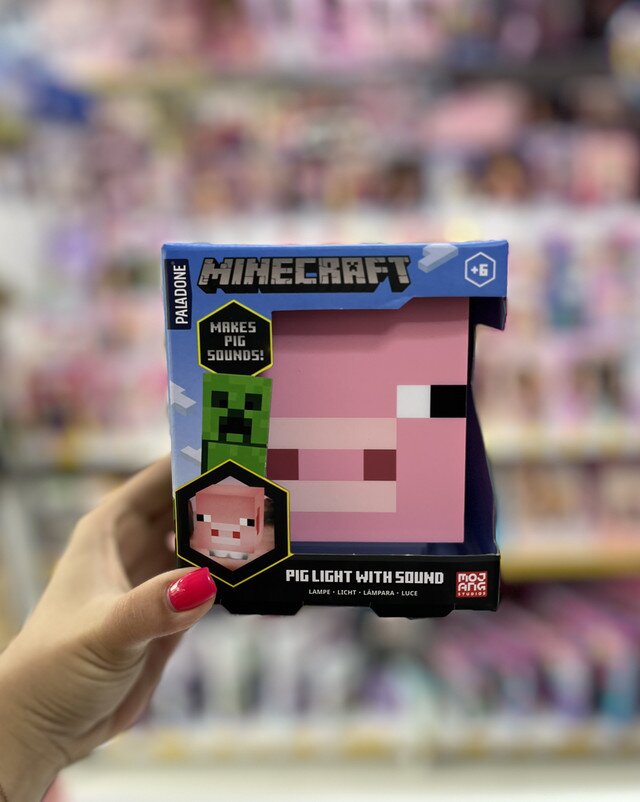 Настільний світильник Minecraft Paladone Pig Light зі звуками майнкрафт Свинка Настільний світильник Minecraft Paladone Pig Light зі звуками майнкрафт Свинка