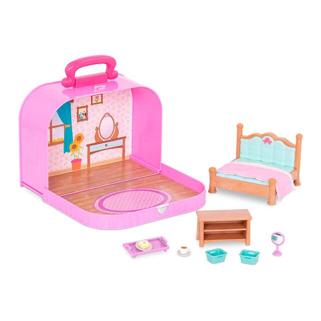 Игровой набор Li'l Woodzeez Кейс фиолетовый Спальня с аксессуарами WZ6598Z
