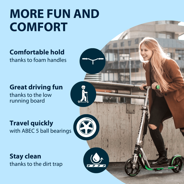 Самокат HUDORA Scooter Big Wheel RX205 - grey/green 